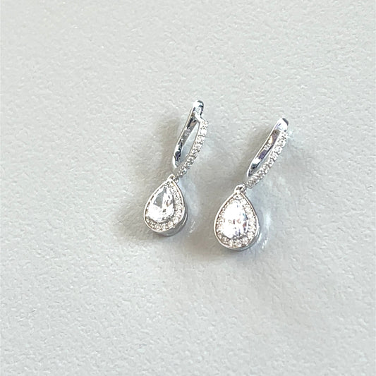 Celestial Grace Halo Teardrop Earrings