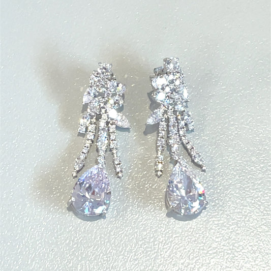 Vow & Radiance Floral Cascade Statement Earrings