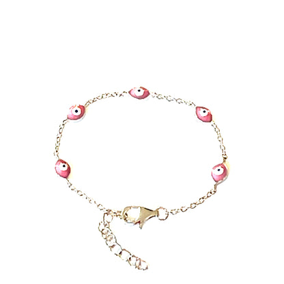 🧿 Kids’ Pink Guardian – Evil Eye Charm Bracelet