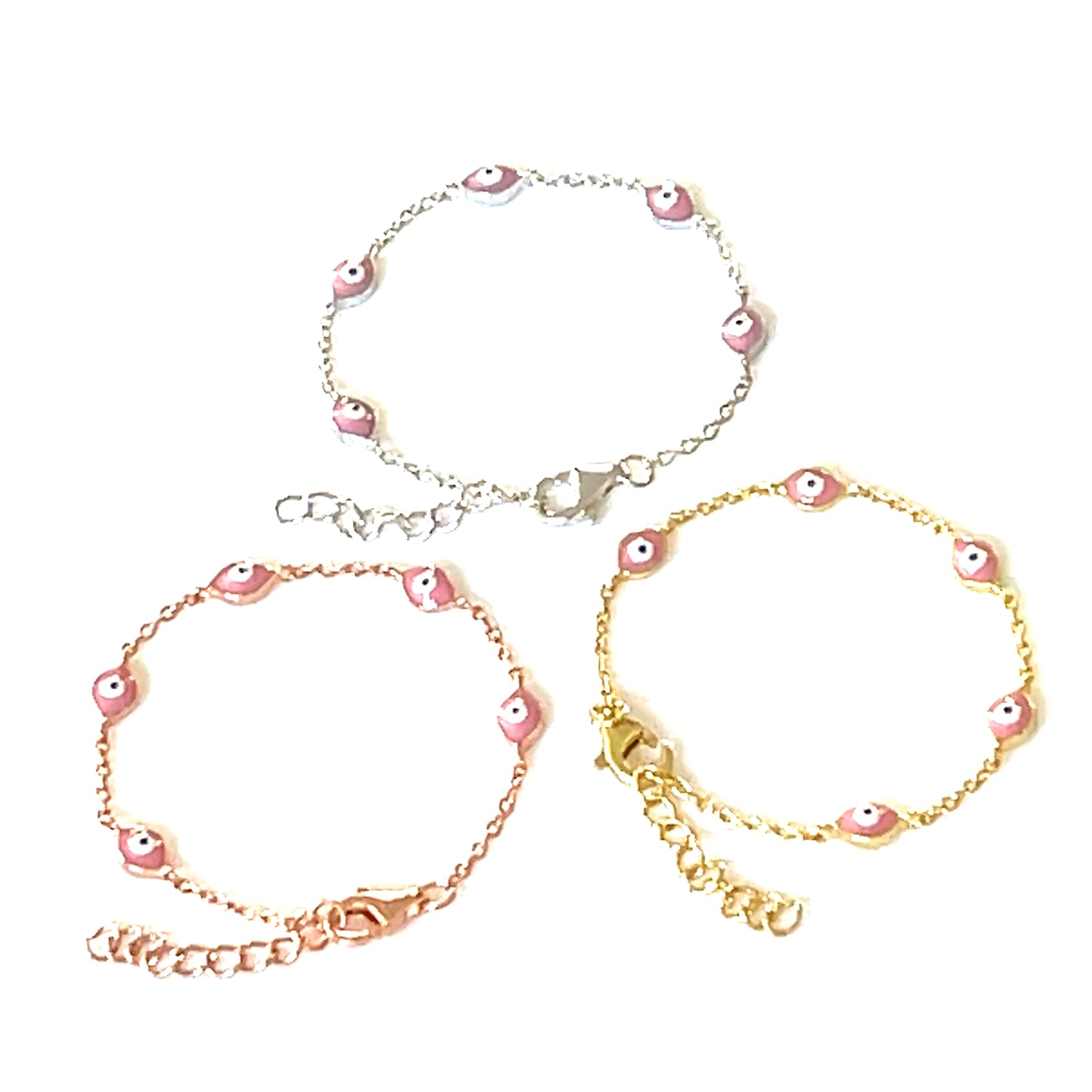 🧿 Kids’ Pink Guardian – Evil Eye Charm Bracelet