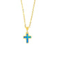 Petite Blue Opalite Cross Necklace