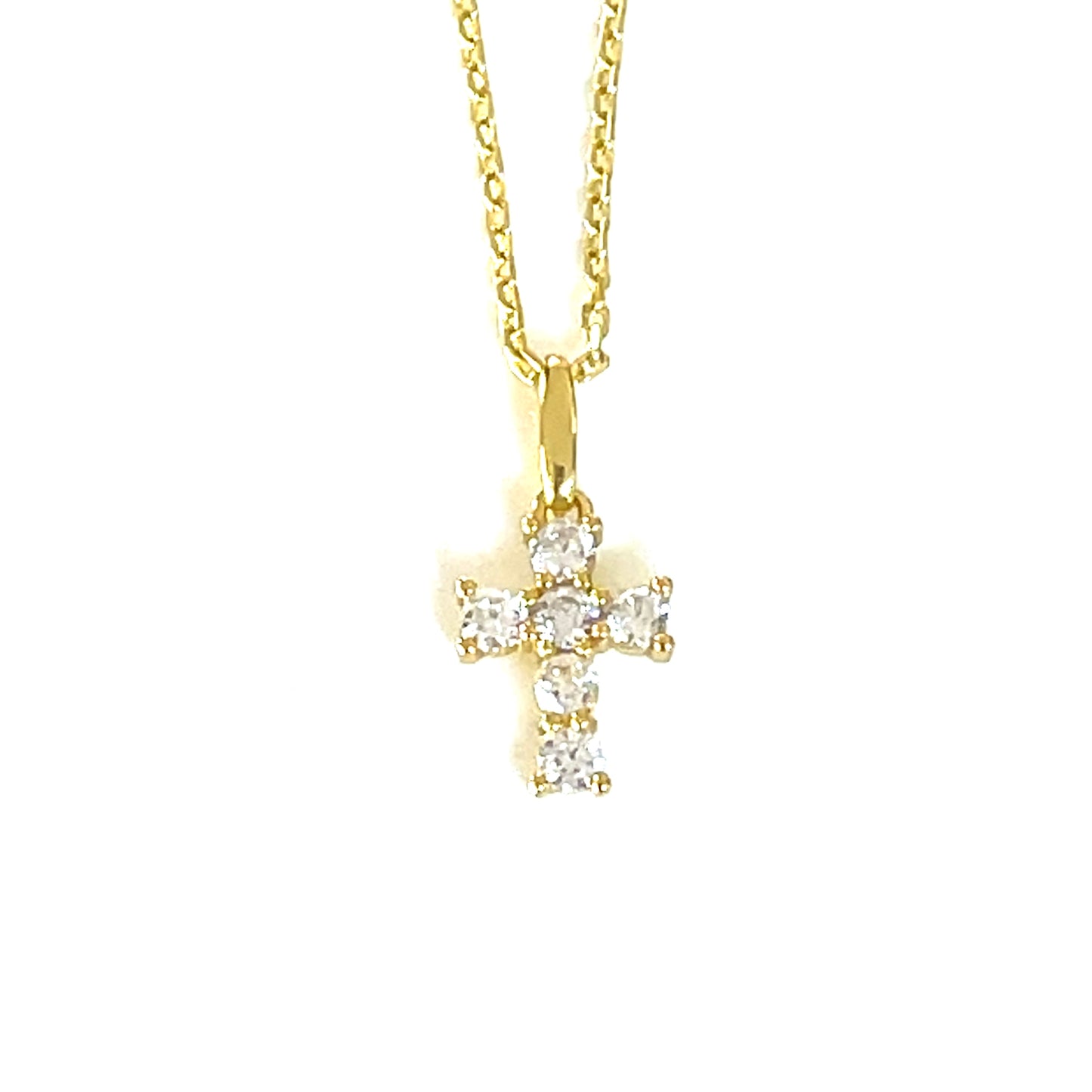 Mini CZ Classic Cross Necklace