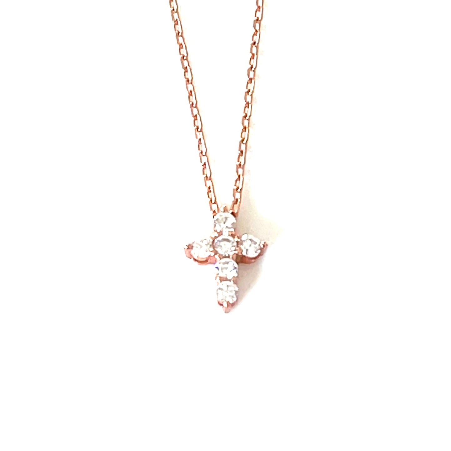 Sparkle Petite Cross Pendant: Brilliant-Cut CZ