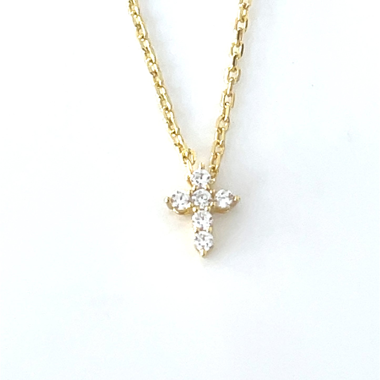 Sparkle Petite Cross Pendant: Brilliant-Cut CZ