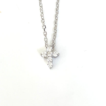 Sparkle Petite Cross Pendant: Brilliant-Cut CZ
