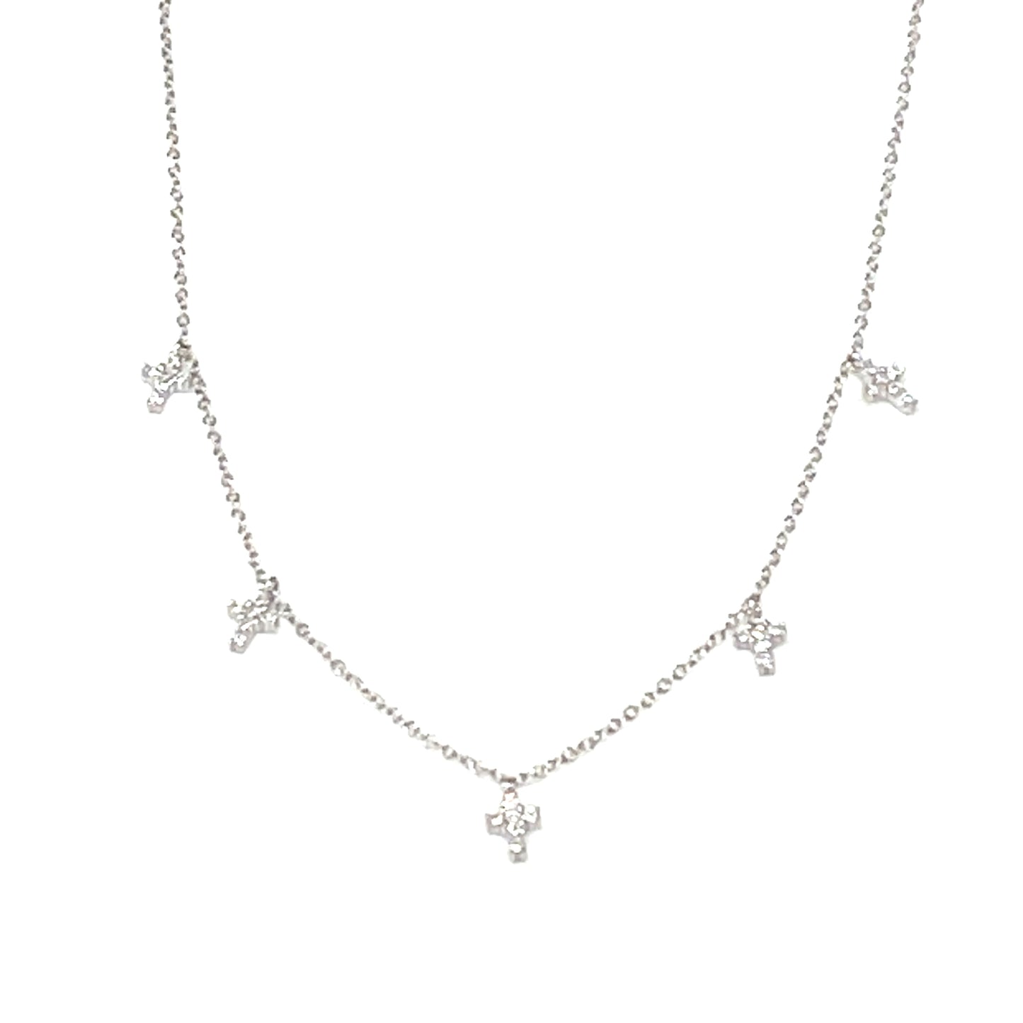 Luminous Grace- Five Tiny Cross necklace