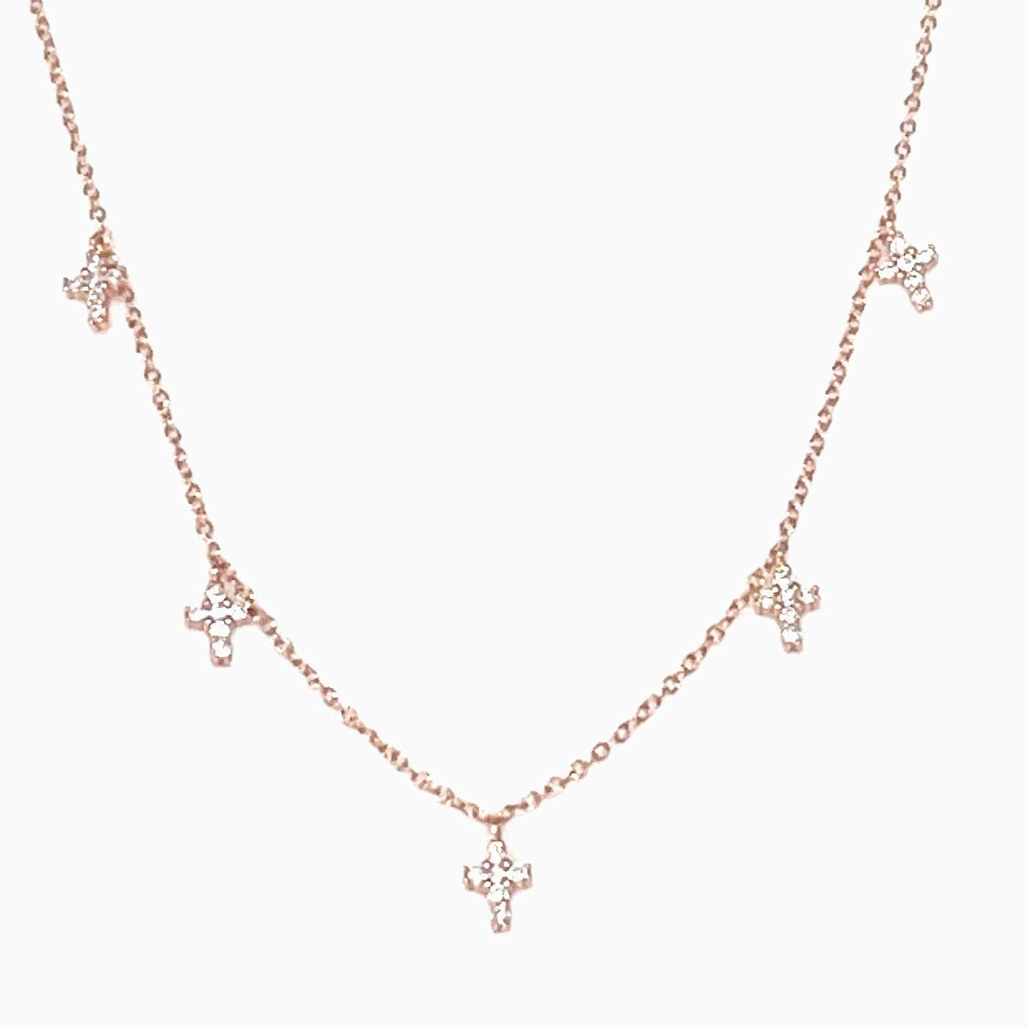 Luminous Grace- Five Tiny Cross necklace