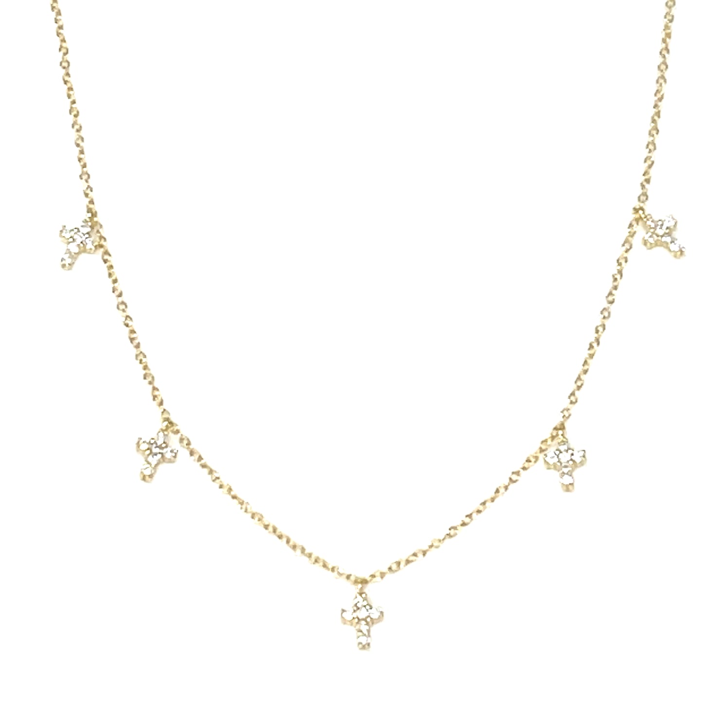 Luminous Grace- Five Tiny Cross necklace
