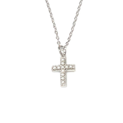 Signature Classic- Pearl Whisper Cross Necklace