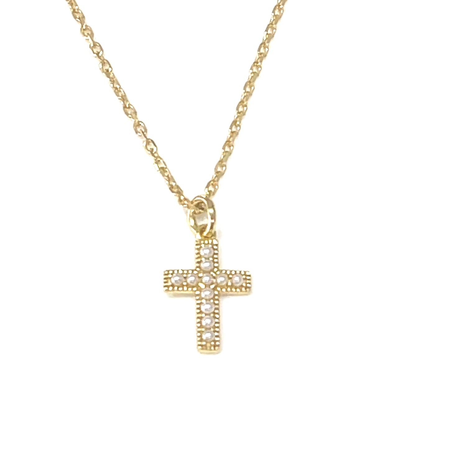 Signature Classic- Pearl Whisper Cross Necklace