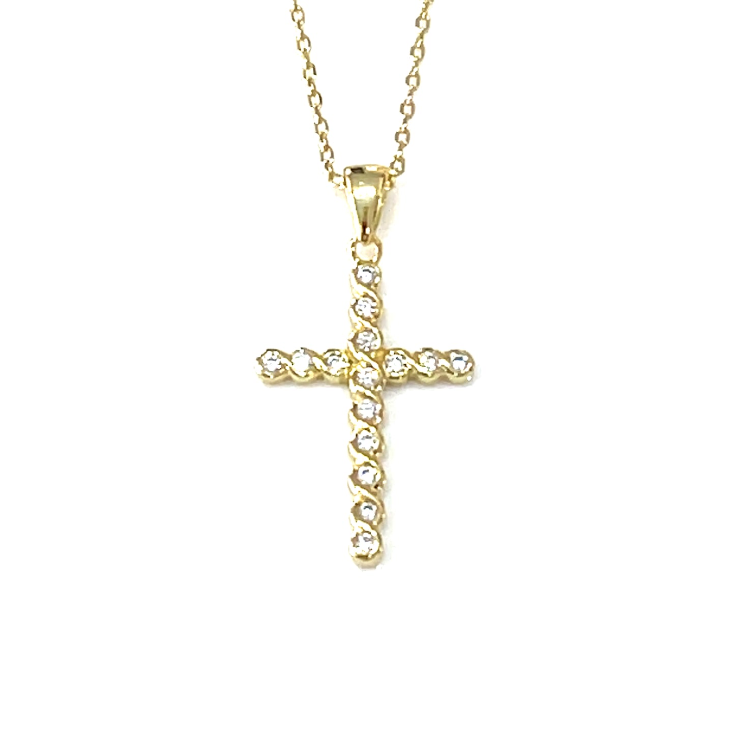 Signature Classic Cross Necklace – Vertical Pavé Edition