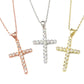 Signature Classic Cross Necklace – Vertical Pavé Edition