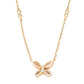 Silklike Butterfly Pendant Necklace with CZ Accents