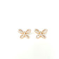 Silklike Baguette CZ Butterfly Stud Earrings