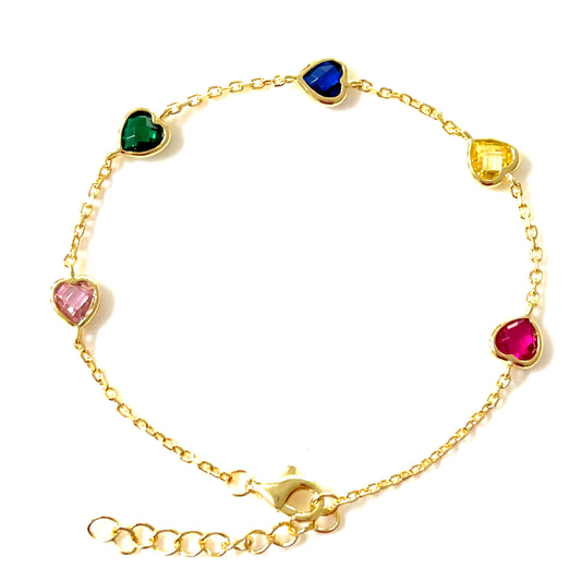 Rainbow Heart Bracelet