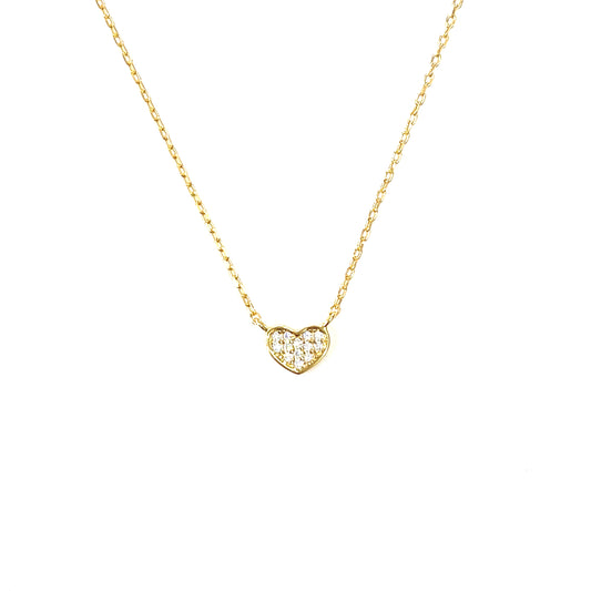 Petite Pavé Heart Necklace-Eternal Embrace