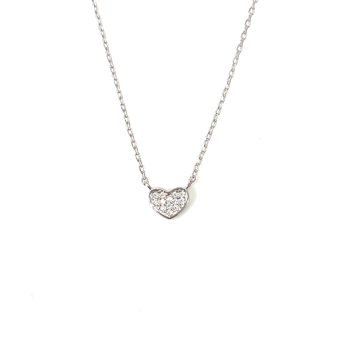 Petite Pavé Heart Necklace-Eternal Embrace