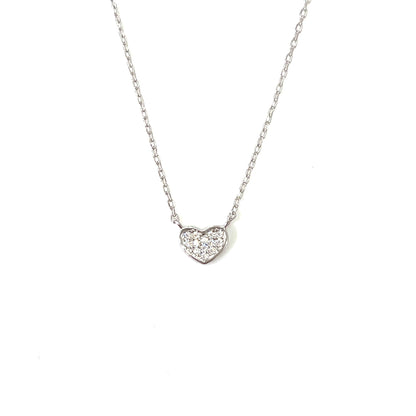 Petite Pavé Heart Necklace-Eternal Embrace
