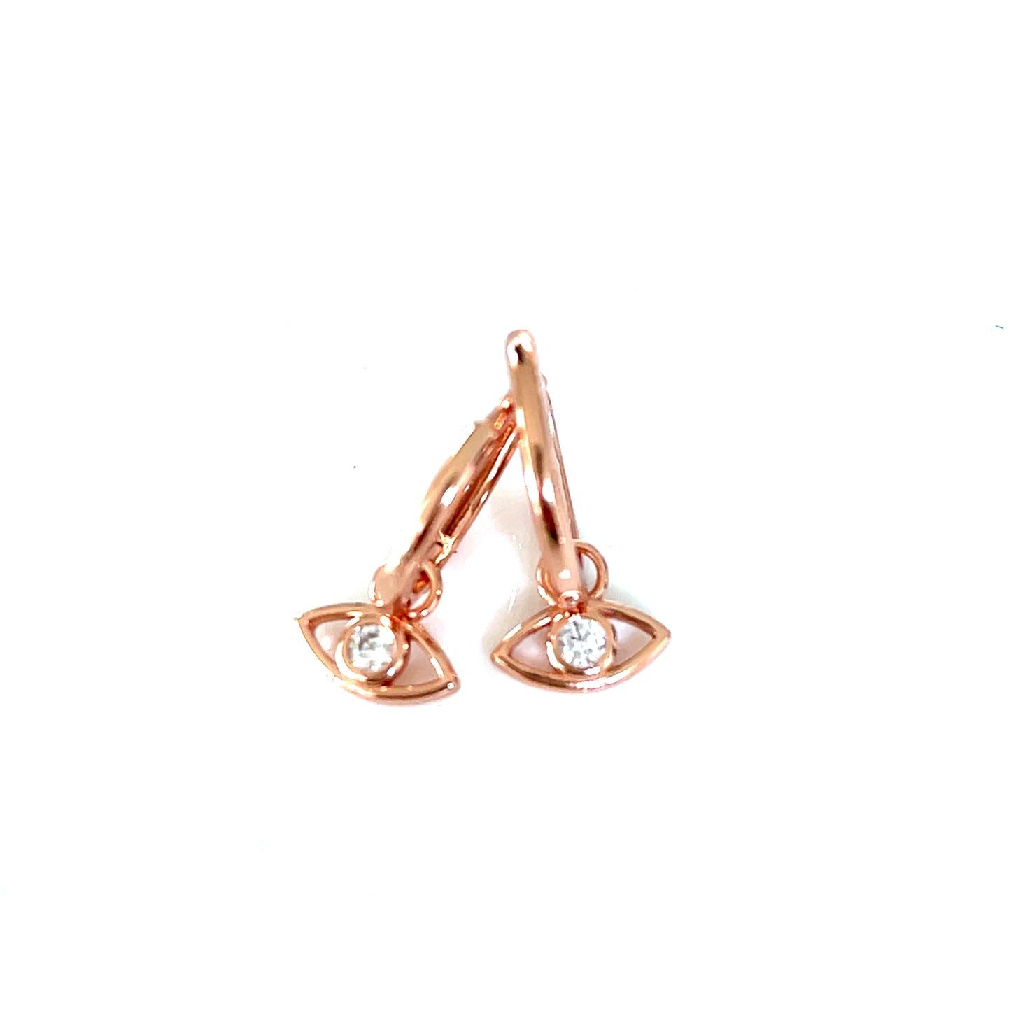 Divine Protection Hoop Eye Earrings – Sterling Silver & CZ