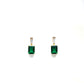 Emerald Baguette Drop Earrings – Sterling Silver