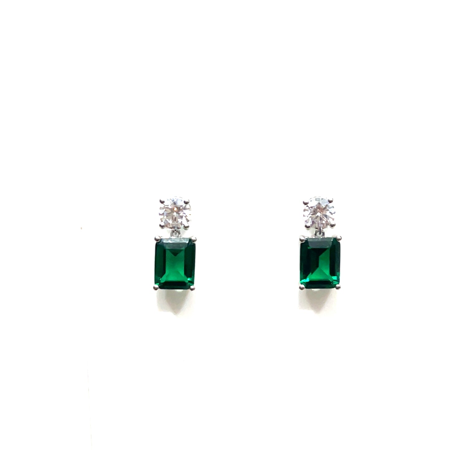 Emerald Elegance Drop Earrings – Sterling Silver