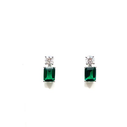 Emerald Elegance Drop Earrings – Sterling Silver