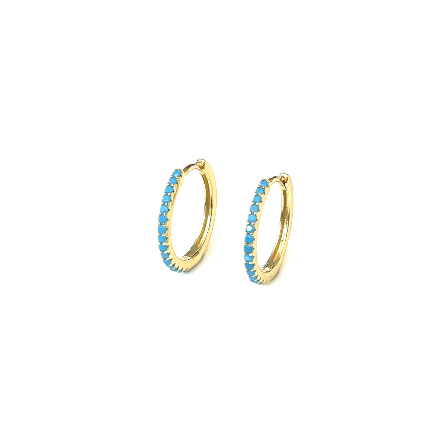 Eternity Radiance Turquoise Hoop Earrings — 18mm