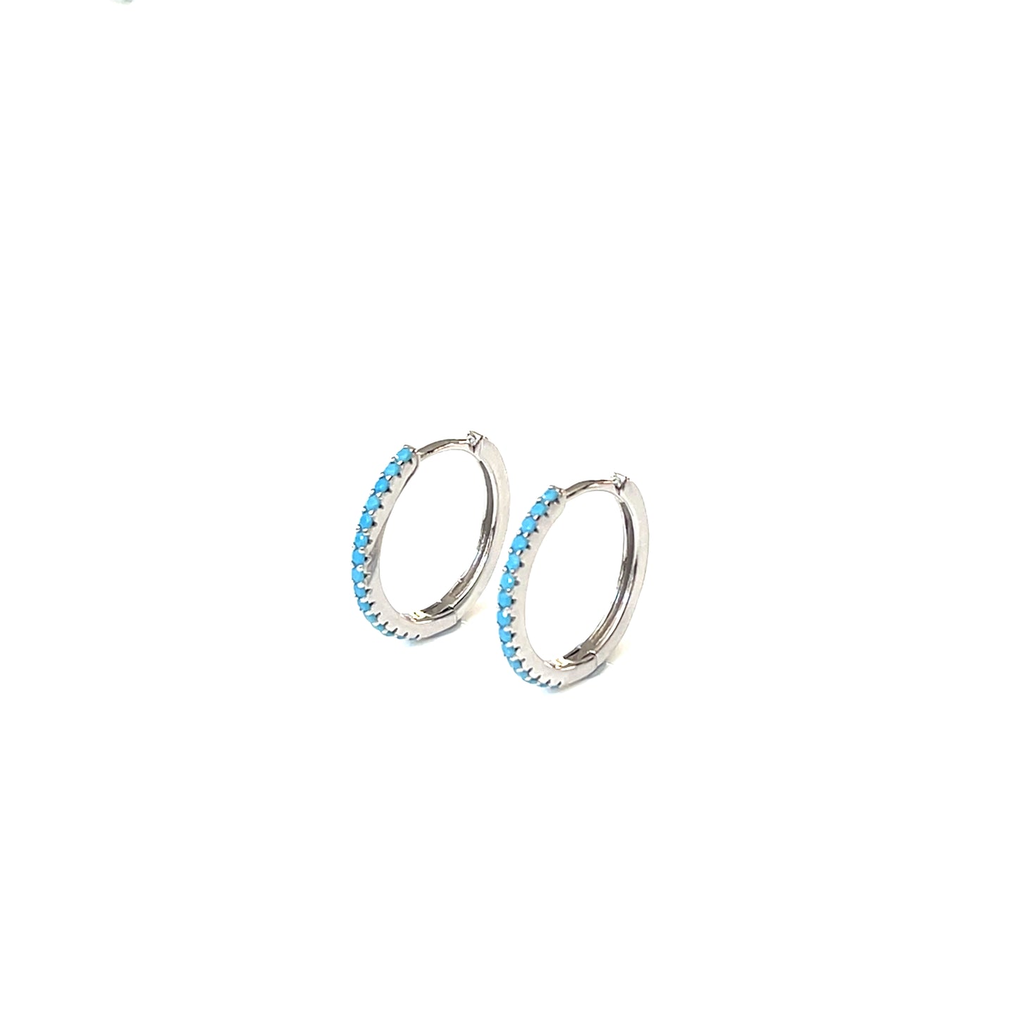 Eternity Radiance Turquoise Hoop Earrings — 18mm