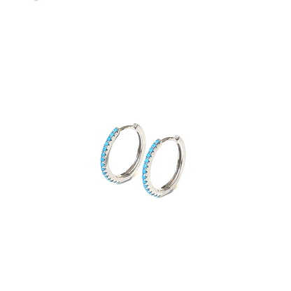 Eternity Radiance Turquoise Hoop Earrings — 18mm