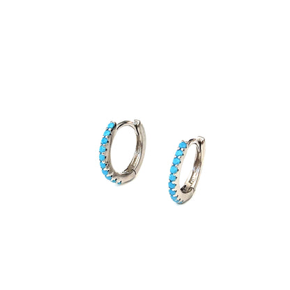 Eternity Radiance Turquoise Hoop Earrings — 13mm