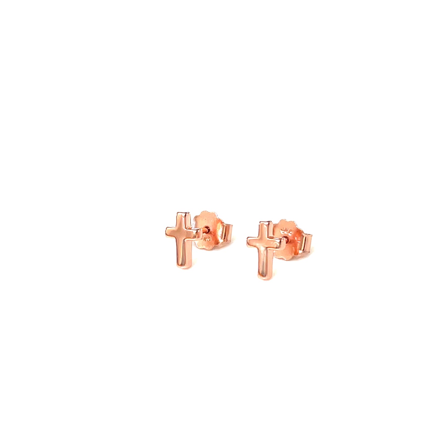 Petite Cross Stud Earrings — Sterling Silver