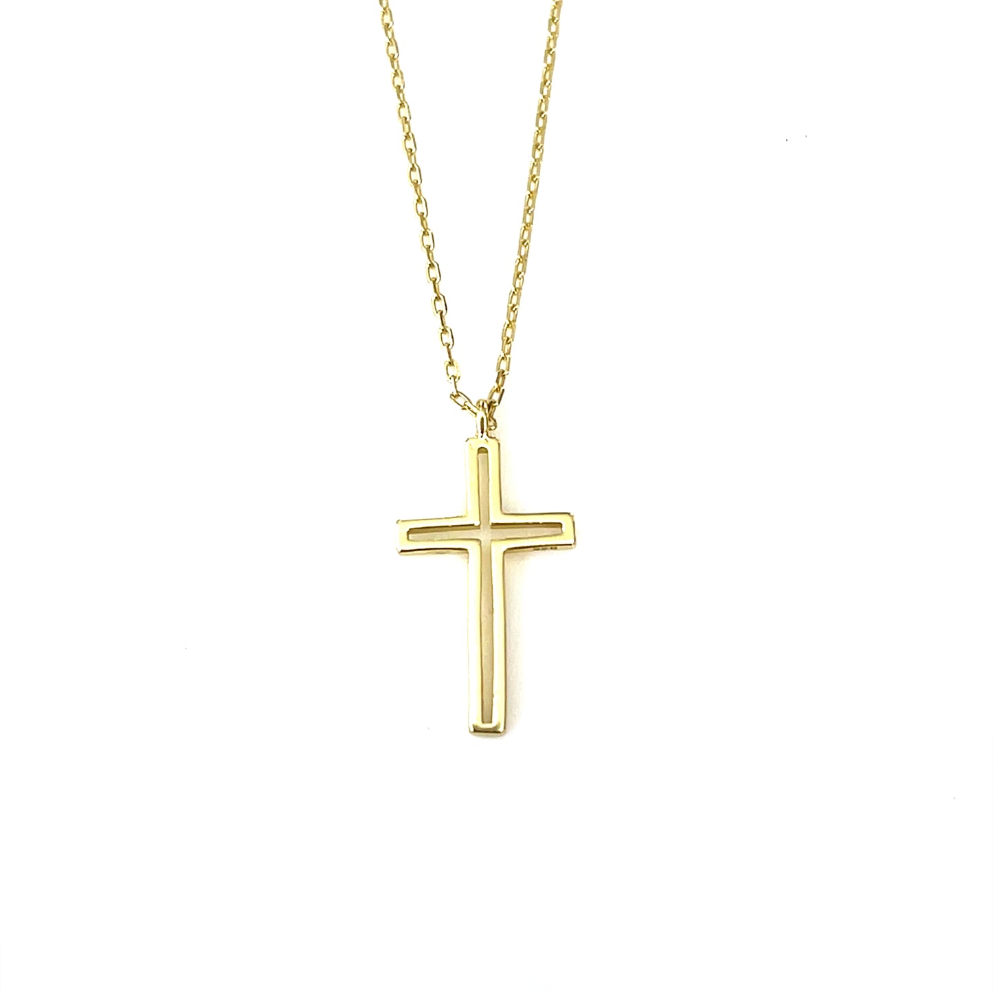 Dimensional Cross Necklace — Sterling Silver