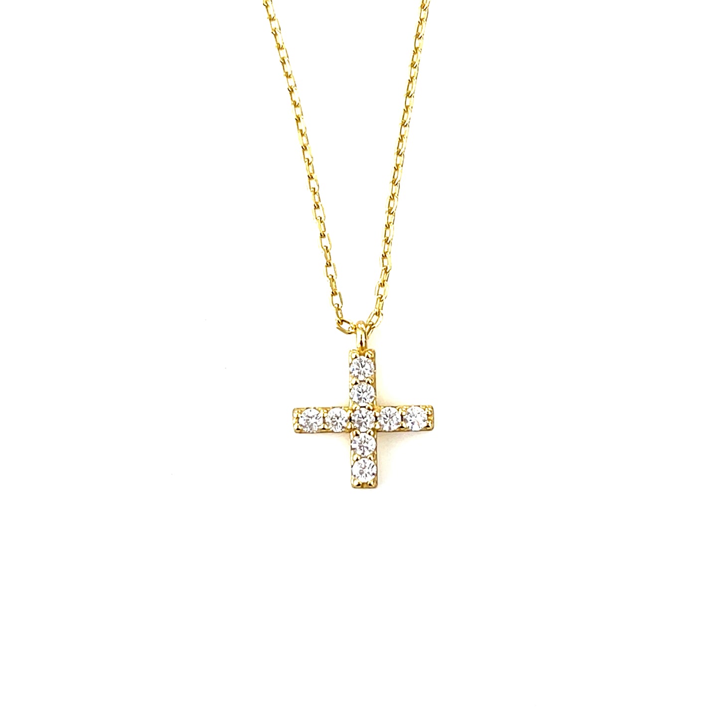 Modern Sparkle Cross Pendant Necklace – Pavé CZ Shine