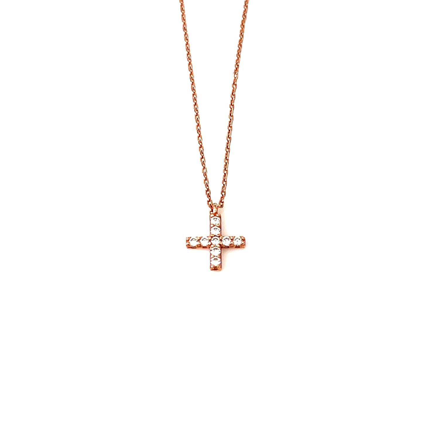 Modern Sparkle Cross Pendant Necklace – Pavé CZ Shine