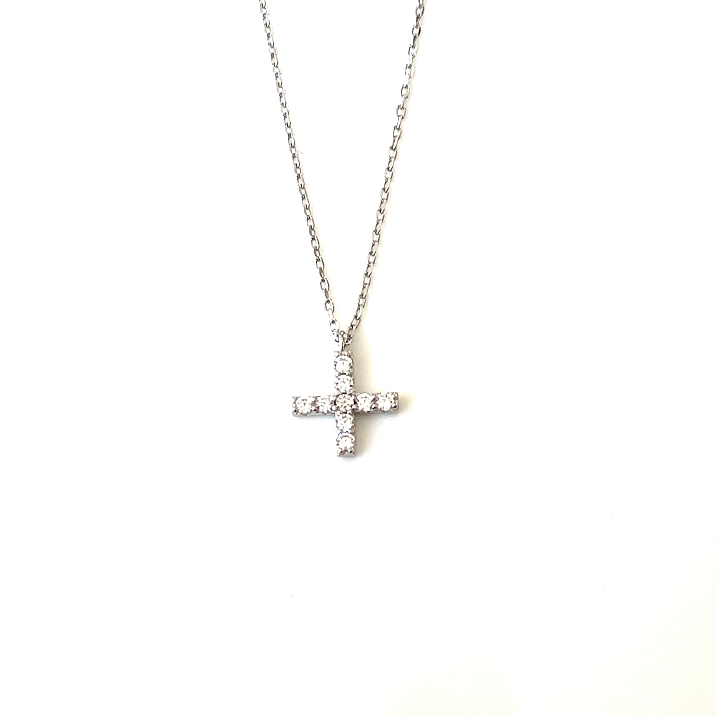 Modern Sparkle Cross Pendant Necklace – Pavé CZ Shine