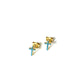 🌿 Luminous Grace Petite Cross Stud Earrings – Nano Turquoise  Available in: Sterling Silver, Rhodium Finish, Yellow Gold Finish, Rose Gold Finish