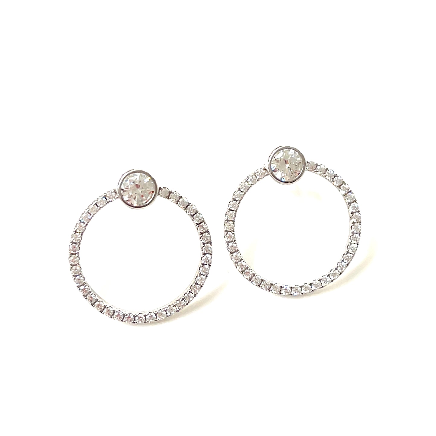 Celestial Grace – Circle of Light Sparkle Earrings