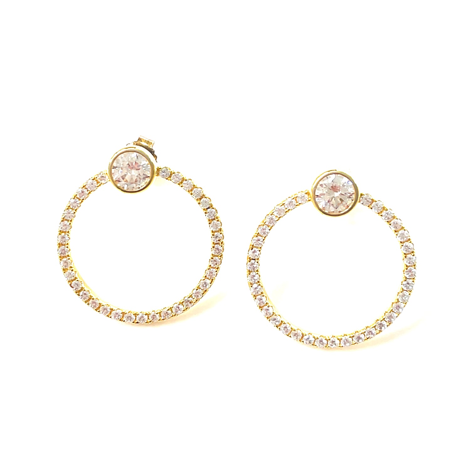 Celestial Grace – Circle of Light Sparkle Earrings