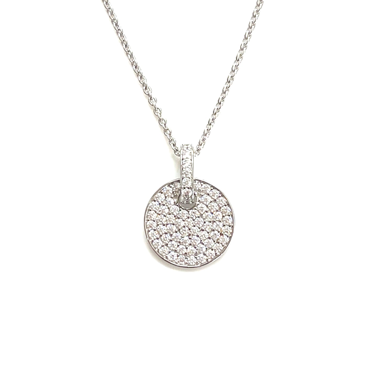Celestial Grace – Fine Sparkle Disc Pendant
