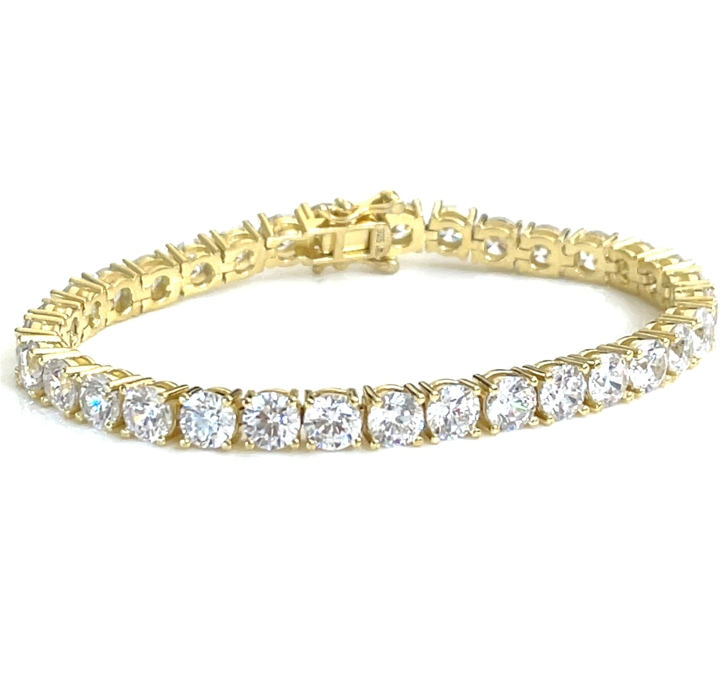 Tennis bracelet, crafted in 925 sterling silver , set with 5mm. cubic zirconia, length 17 cm.