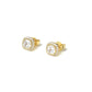 💎 Petite Square Halo Stud Earrings – Sterling Silver