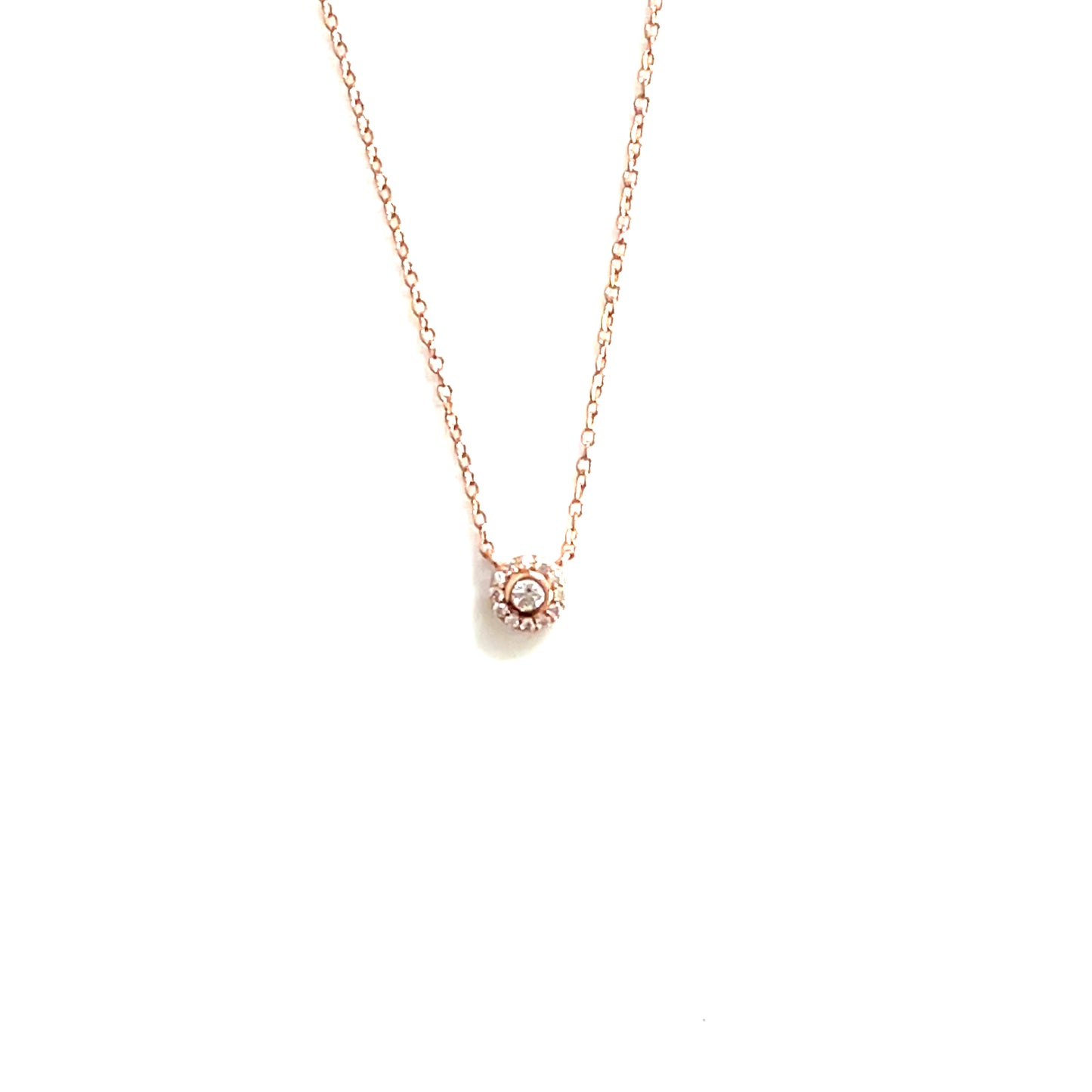 🌙 Petite Shimmer CZ Halo Pendant Necklace