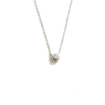 🌙 Petite Shimmer CZ Halo Pendant Necklace