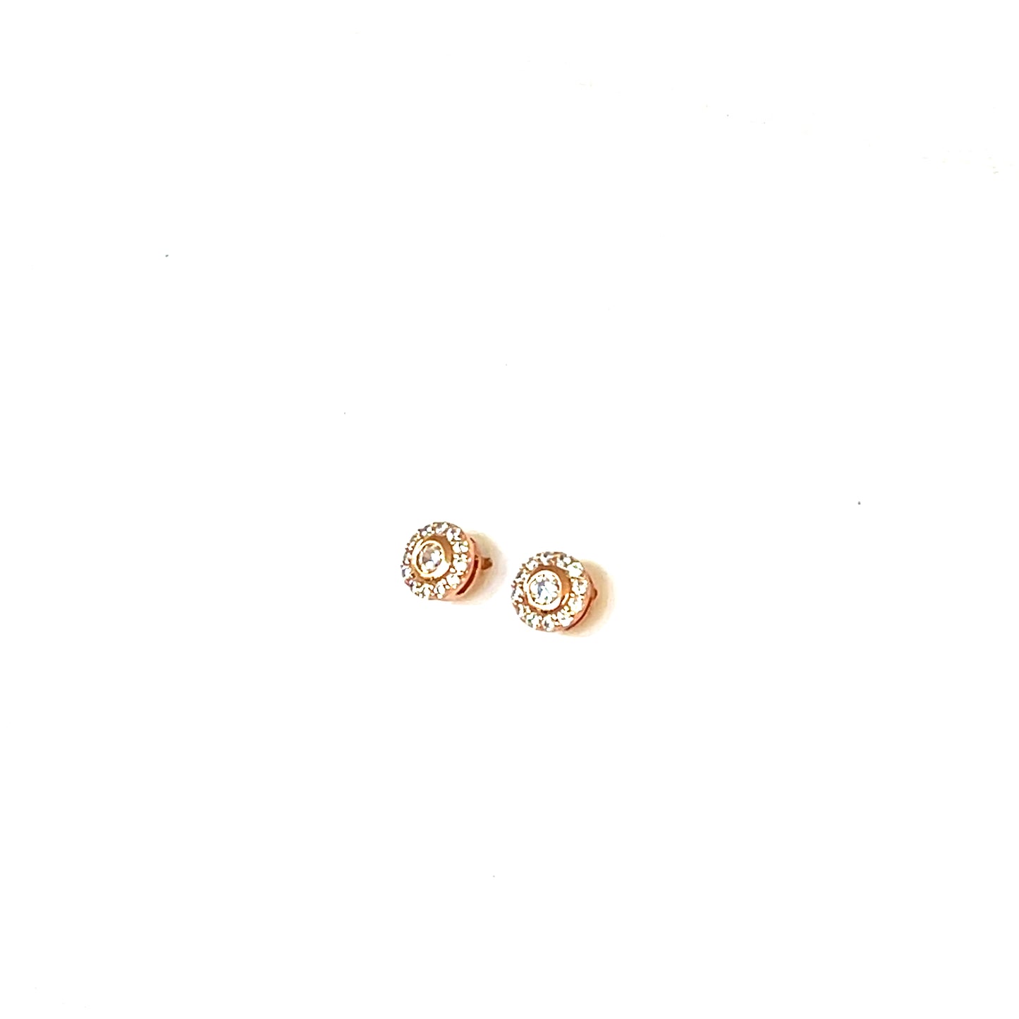 🌸 Petite Shimmer CZ Halo Stud Earrings