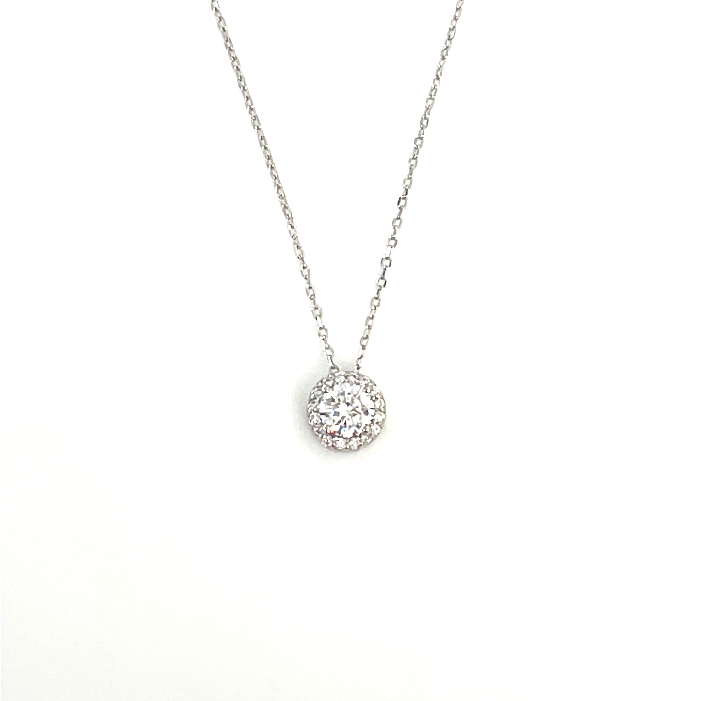 ✨ Luminous 7mm Halo Pendant Necklace