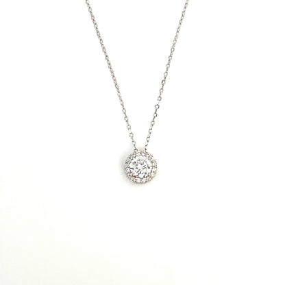 ✨ Luminous 7mm Halo Pendant Necklace