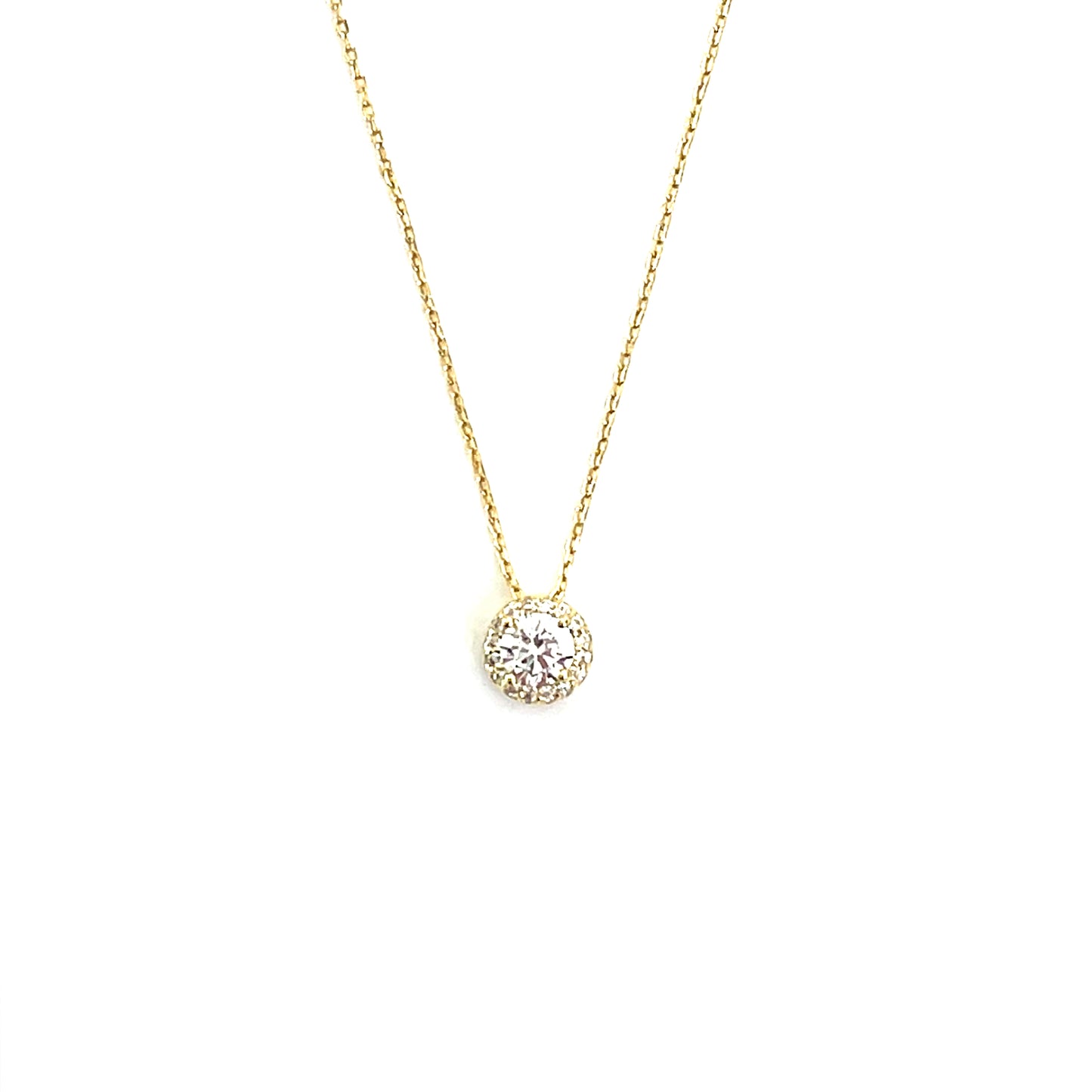 ✨ Luminous 7mm Halo Pendant Necklace