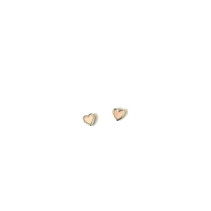 Little Luxe Pink Enamel Heart Studs