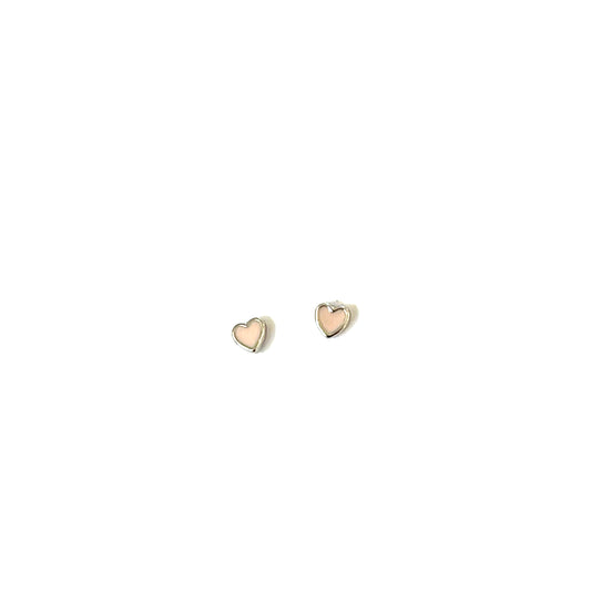 Little Luxe Pink Enamel Heart Studs