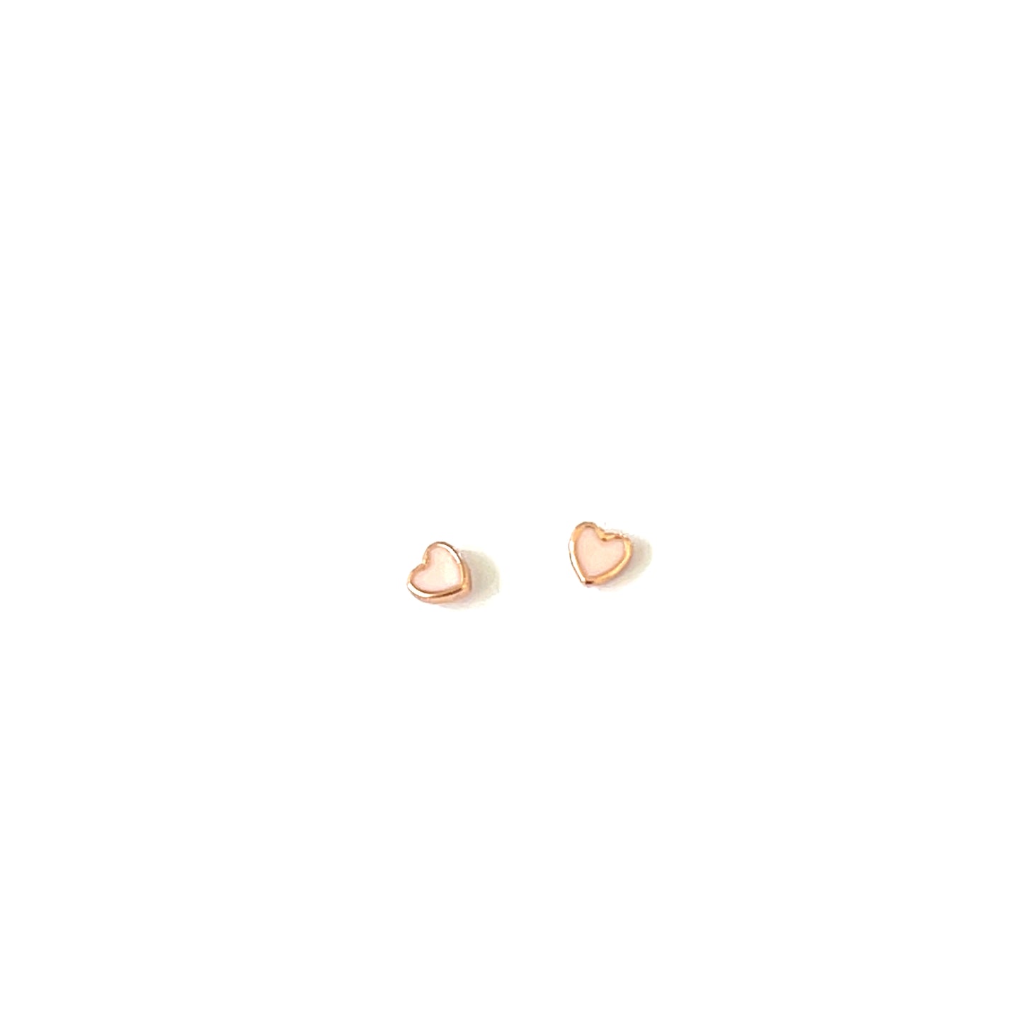 Little Luxe Pink Enamel Heart Studs